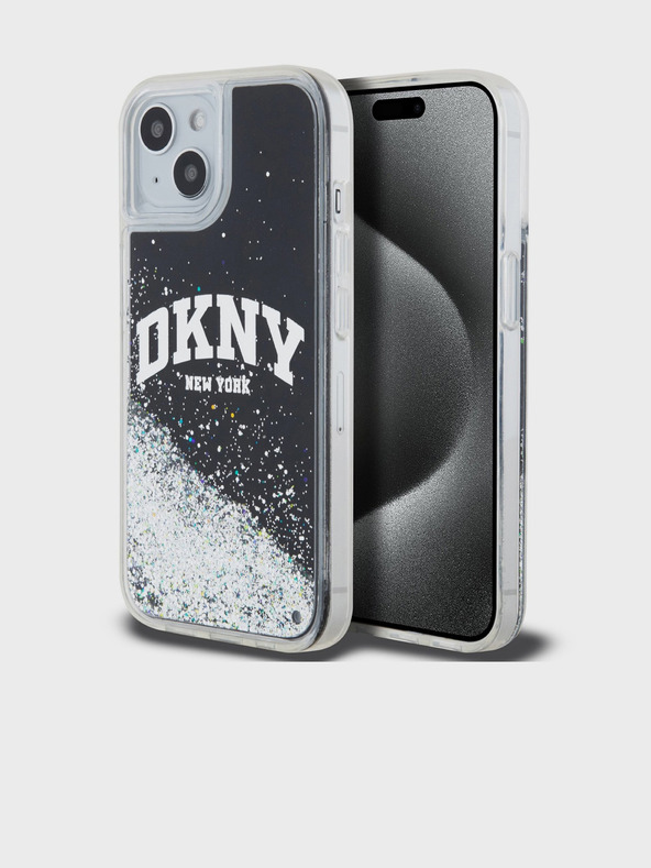 DKNY Tekoči bleščice Arch Logo hrbtni ovitek za iPhone 11 Black DKNY