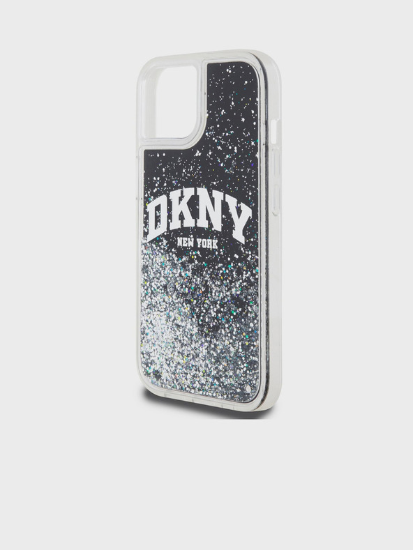 DKNY Tekoči bleščice Arch Logo hrbtni ovitek za iPhone 11 Black DKNY