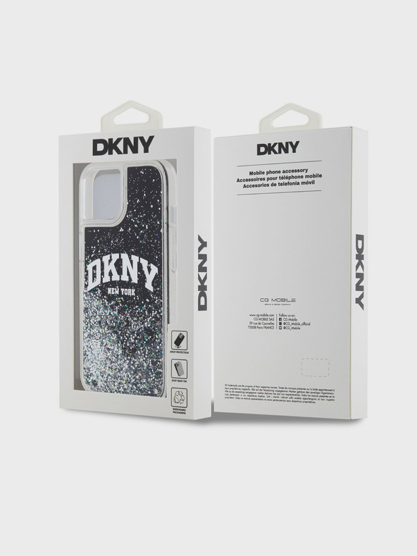 DKNY Tekoči bleščice Arch Logo hrbtni ovitek za iPhone 11 Black DKNY
