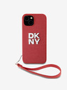 DKNY Zadnja prevleka iz PU usnja z logotipom za zapestje za iPhone 14 rdeča DKNY