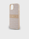 DKNY PU Leather Repeat Pattern Tonal Stripe Back Cover za iPhone 14 Pink DKNY