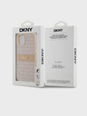 DKNY PU Leather Repeat Pattern Tonal Stripe Back Cover za iPhone 14 Pink DKNY