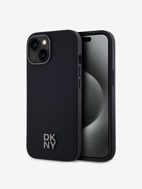 DKNY PU usnje z logotipom Magsafe za iPhone 15 črno DKNY