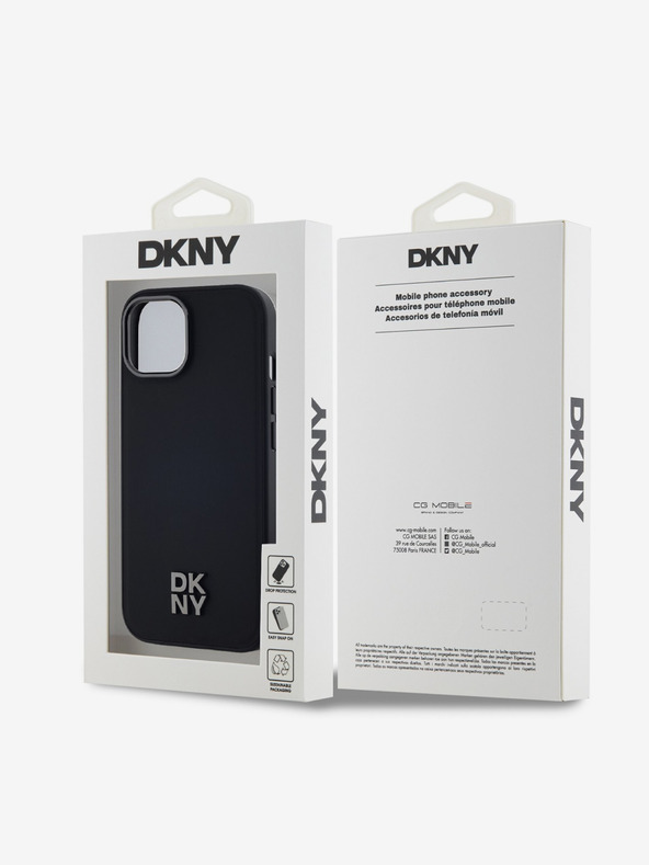 DKNY PU usnje z logotipom Magsafe za iPhone 15 črno DKNY