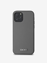 DKNY PU Leather Silver Metal Logo Magsafe Back Cover za iPhone 12/12 Pro Grey DKNY