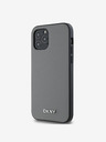 DKNY PU Leather Silver Metal Logo Magsafe Back Cover za iPhone 12/12 Pro Grey DKNY