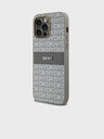 DKNY PU Leather Repeat Pattern Tonal Stripe Back Cover za iPhone 14 Pro Beige DKNY