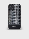 DKNY PU Usnje Repeat Pattern Bottom Stripe MagSafe Back Cover za iPhone 13 Black DKNY