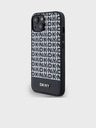 DKNY PU Usnje Repeat Pattern Bottom Stripe MagSafe Back Cover za iPhone 13 Black DKNY