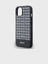 DKNY PU Usnje Repeat Pattern Bottom Stripe MagSafe Back Cover za iPhone 13 Black DKNY