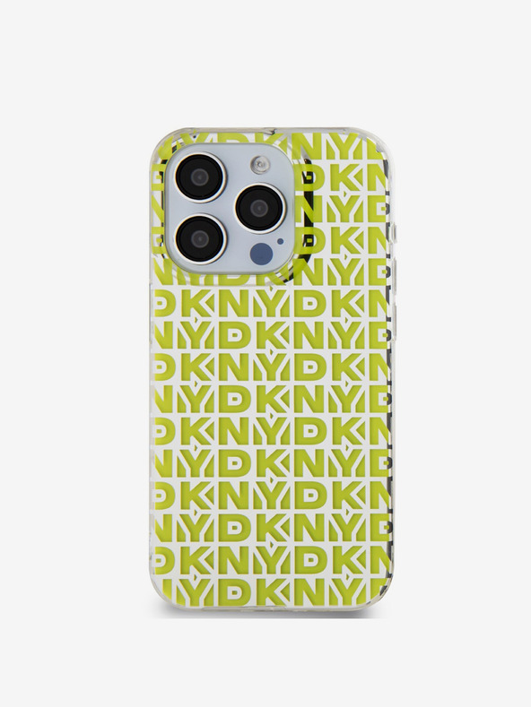 DKNY PC/TPU hrbtni ovitek s ponavljajočim se vzorcem za iPhone 15 Pro Max Yellow DKNY