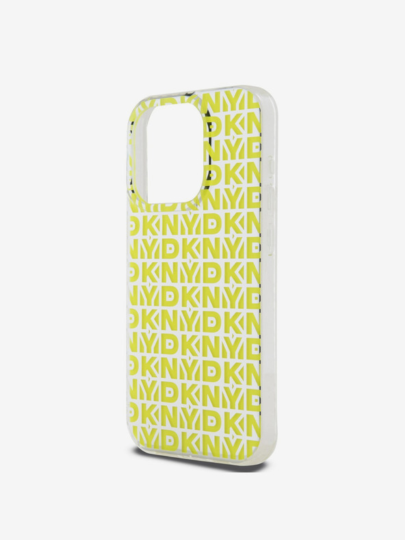 DKNY PC/TPU hrbtni ovitek s ponavljajočim se vzorcem za iPhone 15 Pro Max Yellow DKNY