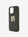 DKNY PU Leather Stack Logo Wrist Strap Back Cover za iPhone 15 Pro Brown DKNY