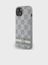 DKNY PU Usnje s kvačkanim vzorcem in črto na hrbtni strani za iPhone 15 Beige DKNY