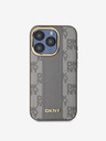 DKNY PU Usnje Checkered Pattern Magsafe Back Cover za iPhone 15 Pro Max Beige DKNY