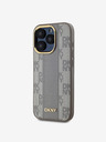 DKNY PU Usnje Checkered Pattern Magsafe Back Cover za iPhone 15 Pro Max Beige DKNY
