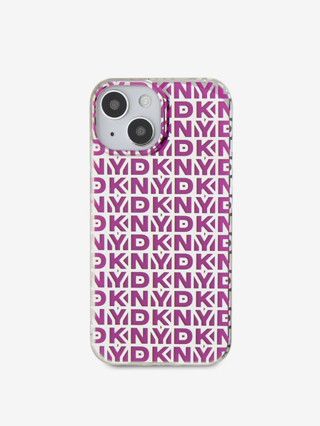 DKNY PC/TPU hrbtni ovitek s ponavljajočim se vzorcem za iPhone 15 roza DKNY