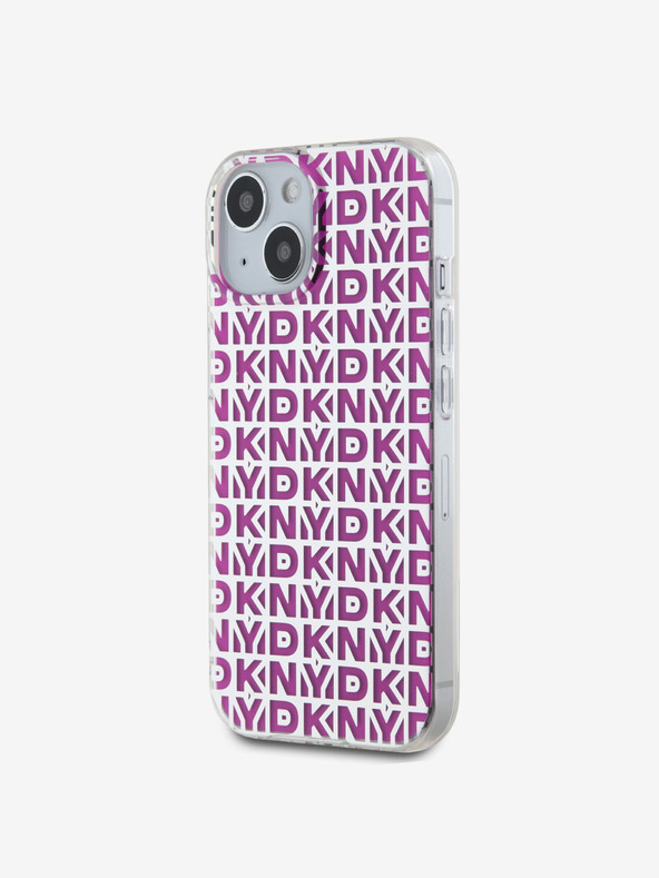 DKNY PC/TPU hrbtni ovitek s ponavljajočim se vzorcem za iPhone 15 roza DKNY