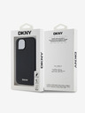DKNY PU Usnje Silver Metal Logo Magsafe Back Cover za iPhone 14 Black DKNY