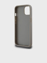 DKNY PU usnje Karetiran vzorec in črtasti hrbtni ovitek za iPhone 13 Beige DKNY