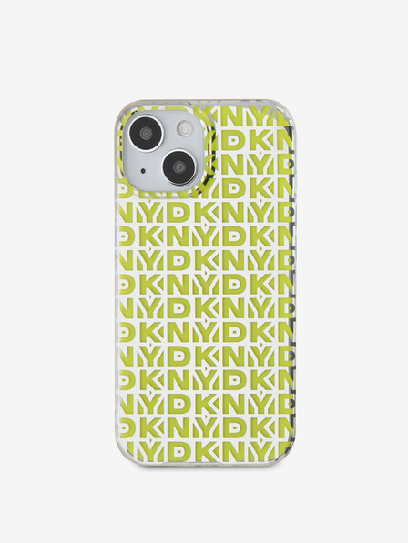 DKNY PC/TPU hrbtni ovitek s ponavljajočim se vzorcem za iPhone 15 Yellow DKNY