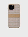 DKNY PU Leather Repeat Pattern Tonal Stripe Back Cover za iPhone 15 Pink DKNY
