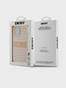 DKNY PU Leather Repeat Pattern Tonal Stripe Back Cover za iPhone 15 Pink DKNY