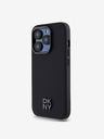 DKNY PU Usnje Stack Logo Magsafe hrbtni ovitek za iPhone 14 Pro Black DKNY