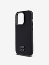 DKNY PU Usnje Stack Logo Magsafe hrbtni ovitek za iPhone 14 Pro Black DKNY