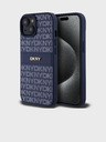 DKNY PU Leather Repeat Pattern Tonal Stripe Back Cover za iPhone 15 Blue DKNY