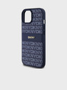 DKNY PU Leather Repeat Pattern Tonal Stripe Back Cover za iPhone 15 Blue DKNY