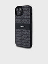DKNY PU Leather Repeat Pattern Tonal Stripe Back Cover za iPhone 15 Plus Black DKNY