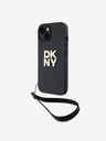 DKNY PU Leather Stack Logo Wrist Strap Back Cover za iPhone 13 Black DKNY