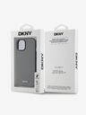 DKNY PU Leather Silver Metal Logo Magsafe Back Cover za iPhone 14 Grey DKNY