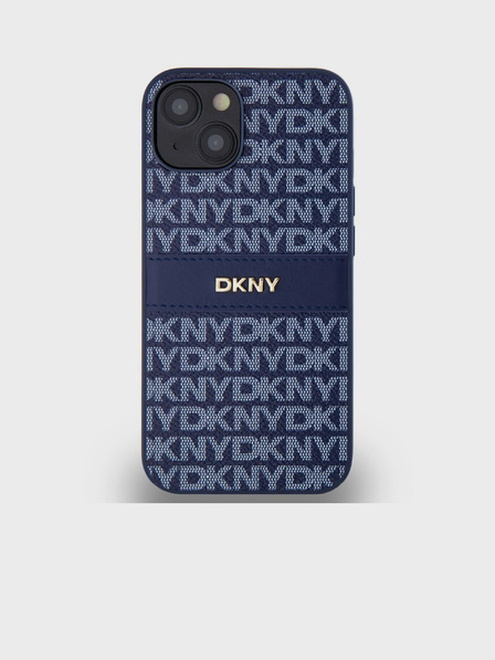 DKNY PU Leather Repeat Pattern Tonal Stripe Back Cover za iPhone 14 Blue DKNY