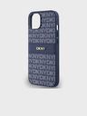 DKNY PU Leather Repeat Pattern Tonal Stripe Back Cover za iPhone 14 Blue DKNY