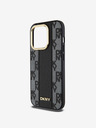 DKNY PU Usnje Checkered Pattern Magsafe Back Cover za iPhone 15 Pro Max Black DKNY