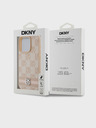 DKNY PU Usnje Checkered Pattern and Stripe Back Cover za iPhone 14 Pro Pink DKNY