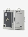 DKNY PU Leather Stack Logo Wrist Strap Back Cover za iPhone 14 Black DKNY