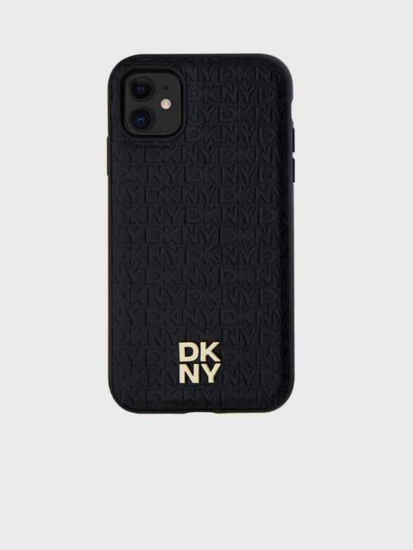 DKNY PU usnje s ponavljajočim se vzorcem in logotipom Magsafe hrbtni ovitek za iPhone 11 Black DKNY