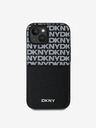 DKNY PU Leather Repeat Pattern Card Pocket Back Cover za iPhone 15 Black DKNY