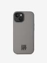 DKNY PU usnje Stack Logo Magsafe hrbtni ovitek za iPhone 15 Grey DKNY