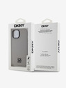 DKNY PU usnje Stack Logo Magsafe hrbtni ovitek za iPhone 15 Grey DKNY