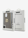 DKNY PU Leather Stack Logo Wrist Strap Back Cover za iPhone 14 Pro Max Beige DKNY