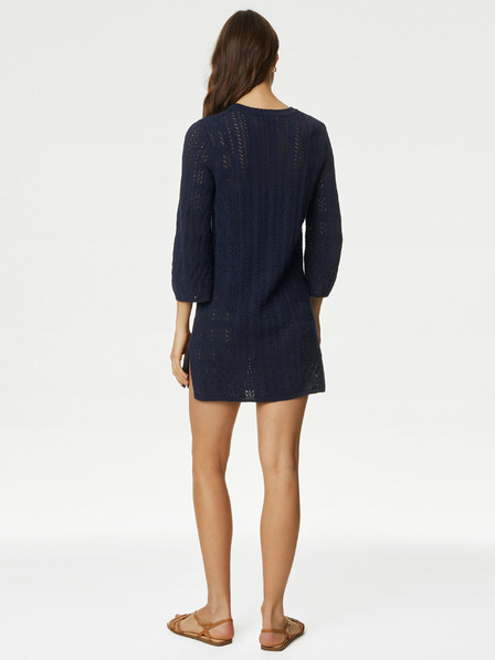 Marks & Spencer Temno modra pletena ženska obleka Marks & Spencer