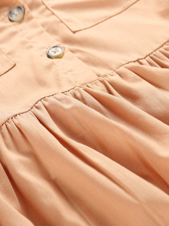 NAX Rjava dekliška obleka NAX Erfo