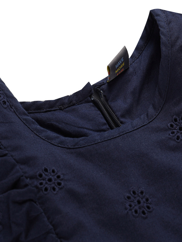 NAX Temno modra dekliška obleka NAX Dirvo