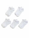 Marks & Spencer Komplet petih parov ženskih športnih nogavic v beli barvi Marks & Spencer Trainer Liners™