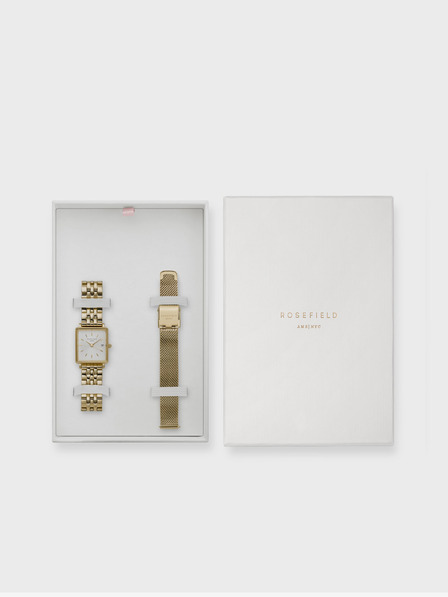 Rosefield The Boxy XS + Mesh Gold Strap Ročna ura