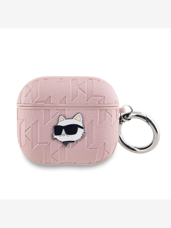 Karl Lagerfeld Karl Lagerfeld PU Embossed Choupette Head Case za AirPods 3 Pink